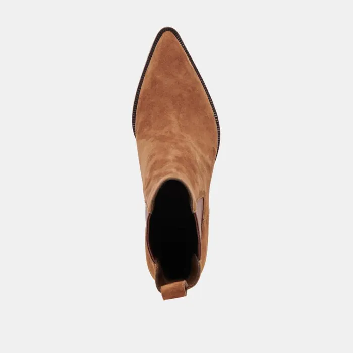 Dolce Vita Shadie H2O Wide Booties Brown Suede Women Boots and Booties