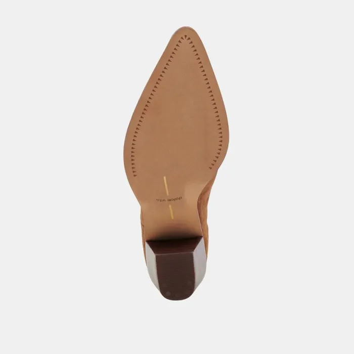 Dolce Vita Shadie H2O Wide Booties Brown Suede Women Boots and Booties