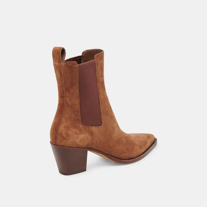 Dolce Vita Shadie H2O Wide Booties Brown Suede Women Boots and Booties