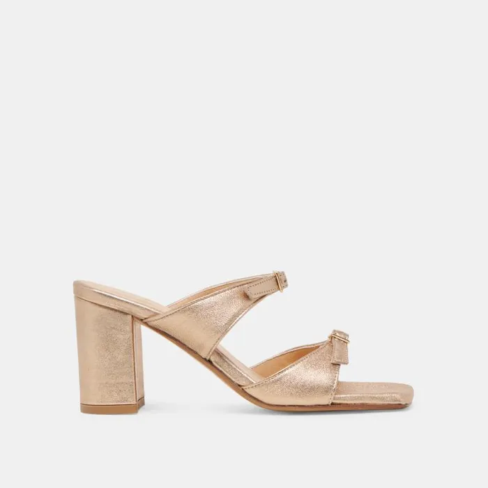 Dolce Vita Shane Heels Gold Metallic Leather Women Heels