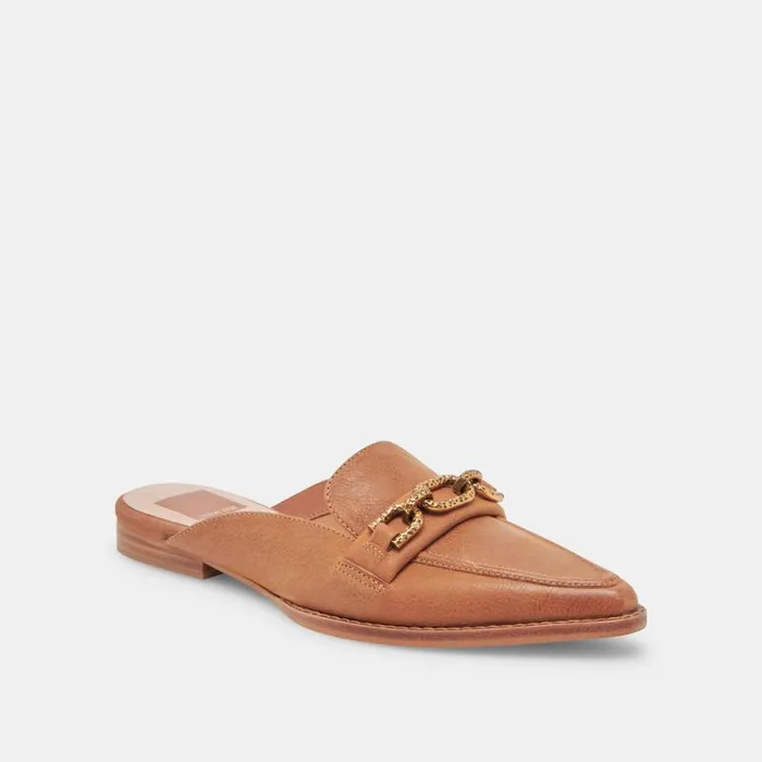 Dolce Vita Sidon Flats Brown Leather Women Flats and Loafers