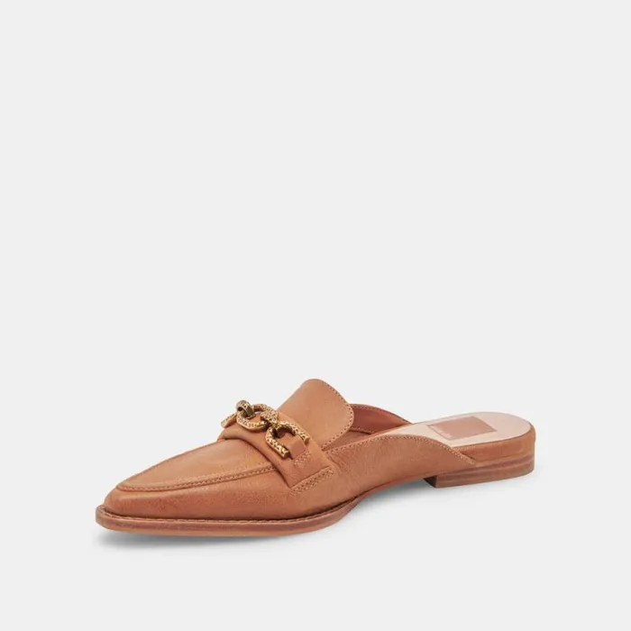 Dolce Vita Sidon Flats Brown Leather Women Flats and Loafers