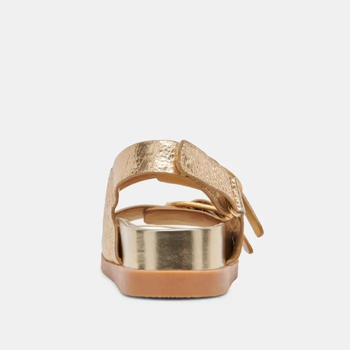 Dolce Vita Starla Sandals Gold Distressed Leather Women Sandals