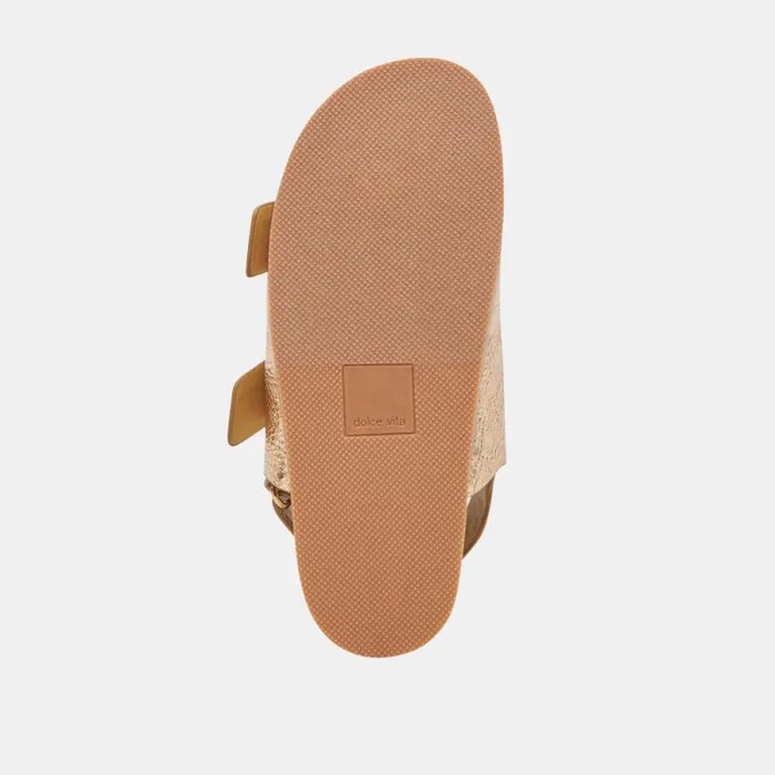 Dolce Vita Starla Sandals Gold Distressed Leather Women Sandals