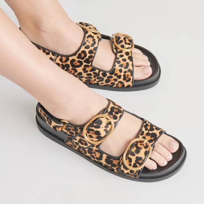 Dolce Vita Starla Sandals Leopard Black Calf Hair Women Sandals