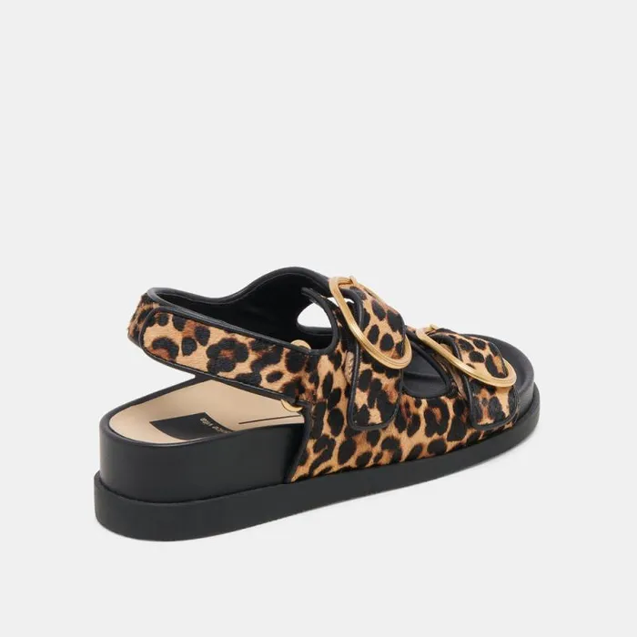 Dolce Vita Starla Sandals Leopard Black Calf Hair Women Sandals