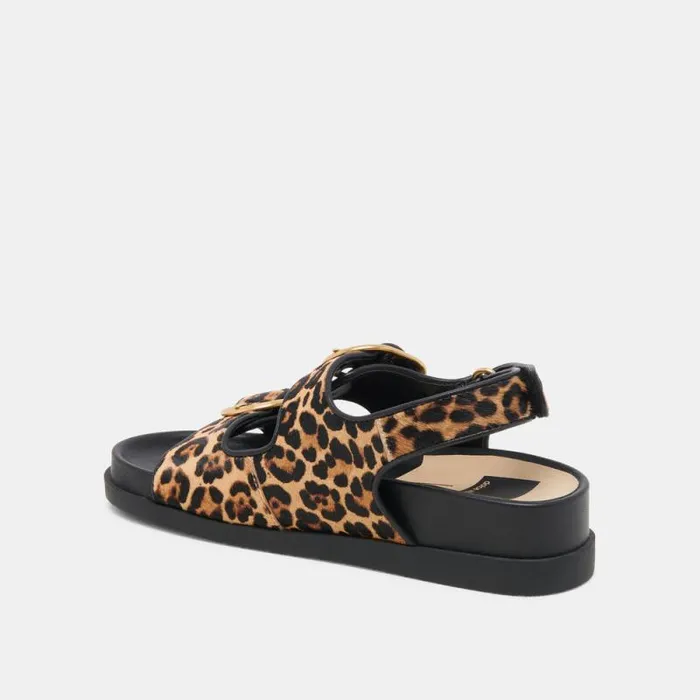 Dolce Vita Starla Sandals Leopard Black Calf Hair Women Sandals