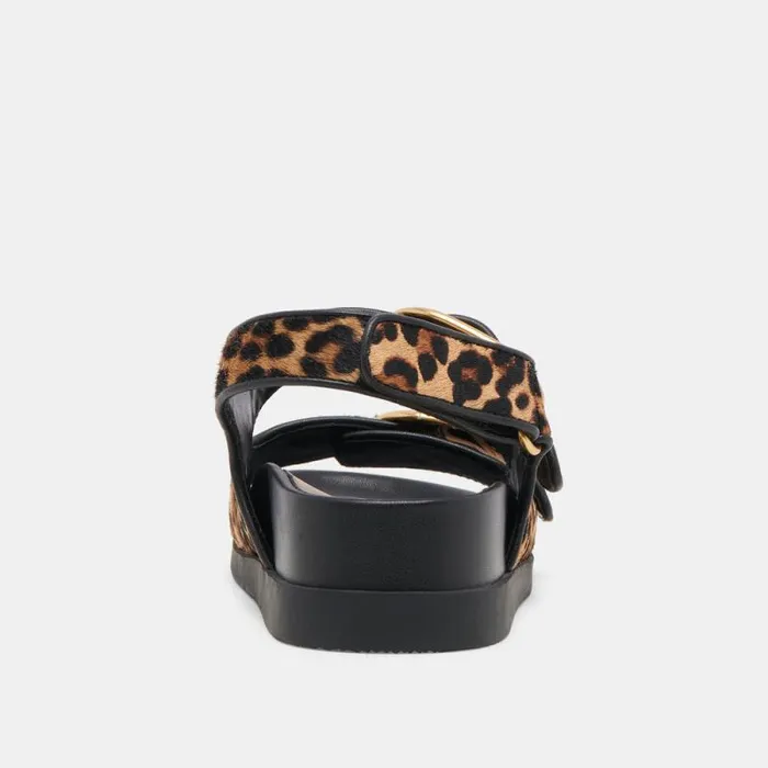 Dolce Vita Starla Sandals Leopard Black Calf Hair Women Sandals