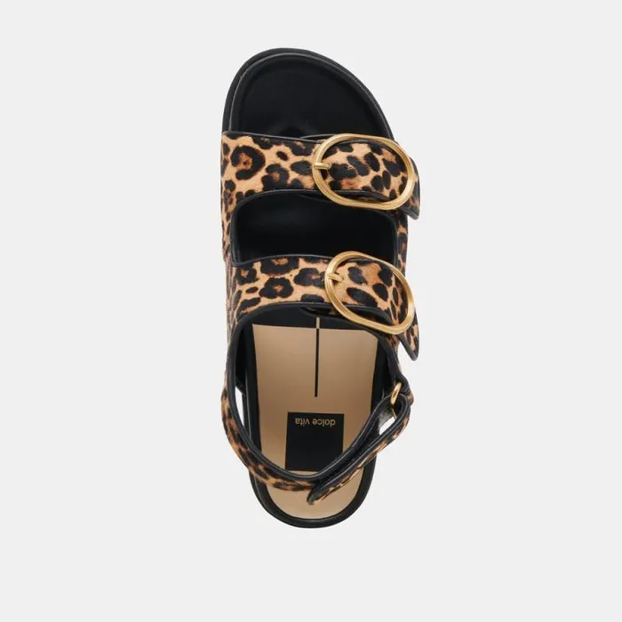 Dolce Vita Starla Sandals Leopard Black Calf Hair Women Sandals
