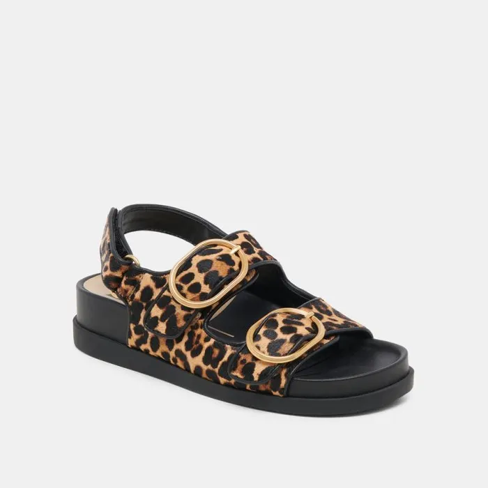 Dolce Vita Starla Sandals Leopard Black Calf Hair Women Sandals