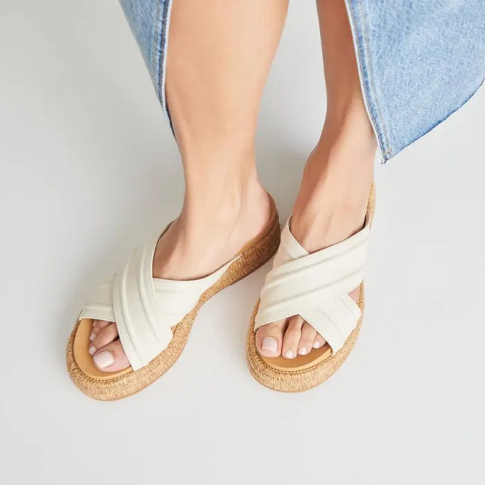 Dolce Vita Weslee Sandals Ivory Leather Women Sandals