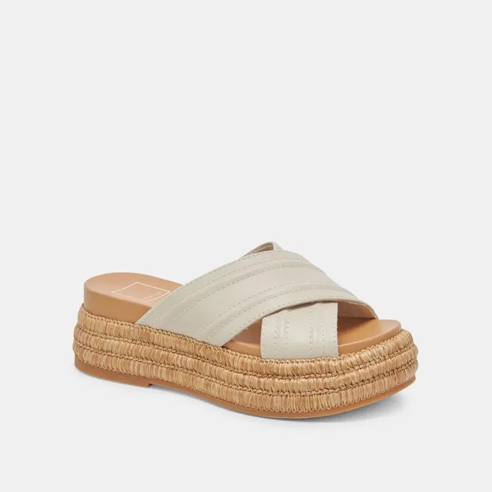 Dolce Vita Weslee Sandals Ivory Leather Women Sandals