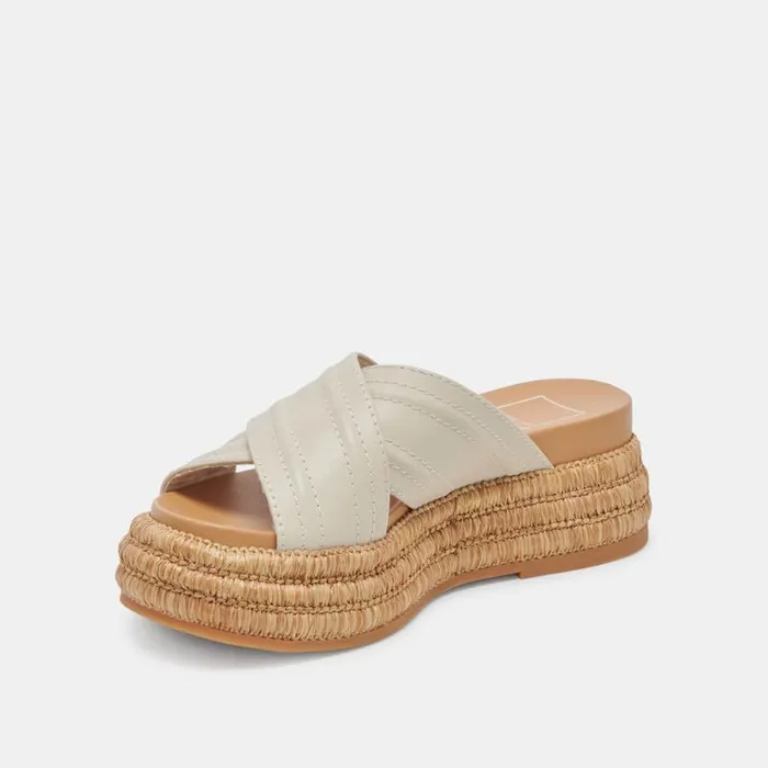 Dolce Vita Weslee Sandals Ivory Leather Women Sandals