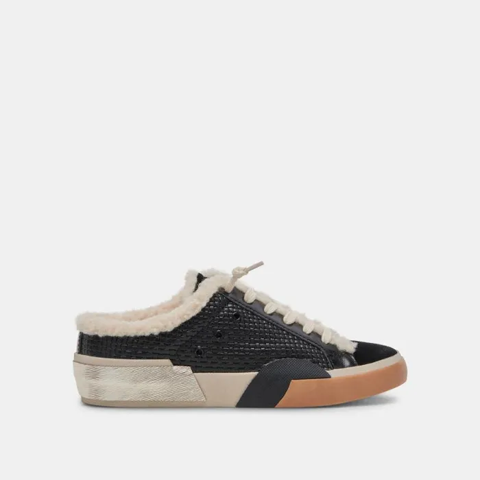 Dolce Vita Zantel Sneakers Black Woven Women Mules and Clogs