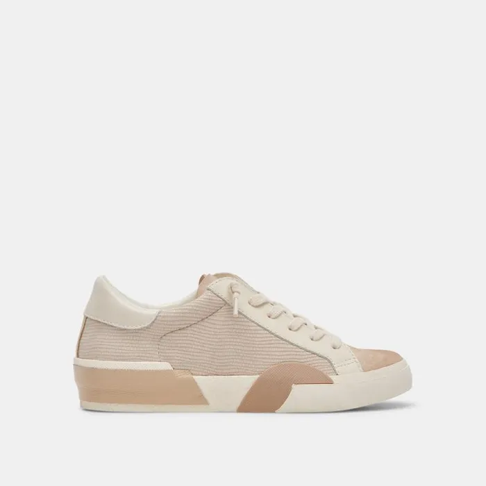 Dolce Vita Zina Sneakers White Dune Embossed Leather Women Sneakers