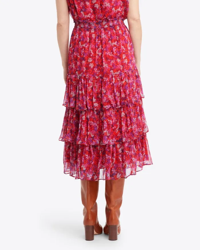 Draper James Bottoms and Skirts Women Tiered Midi Skirt In Garden Mum