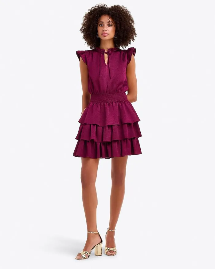 Draper James Dresses Women Alana Tiered Dress In Hammered Satin