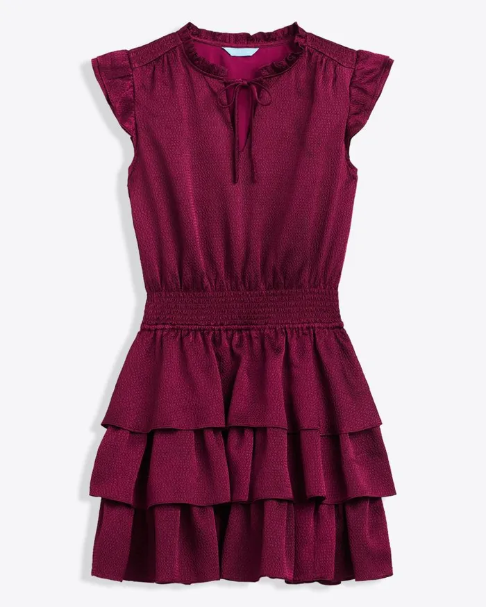 Draper James Dresses Women Alana Tiered Dress In Hammered Satin