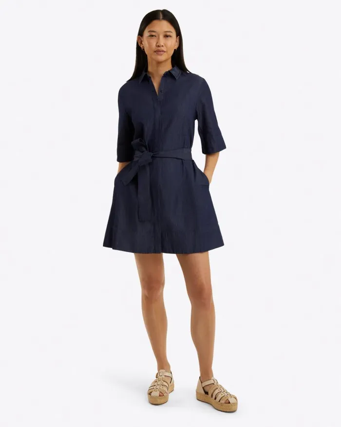 Draper James Dresses Women Riley Mini Shirtdress In Chambray