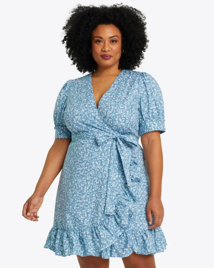 Draper James Extended Sizes Women Reba Wrap Dress In Bluebell Floral