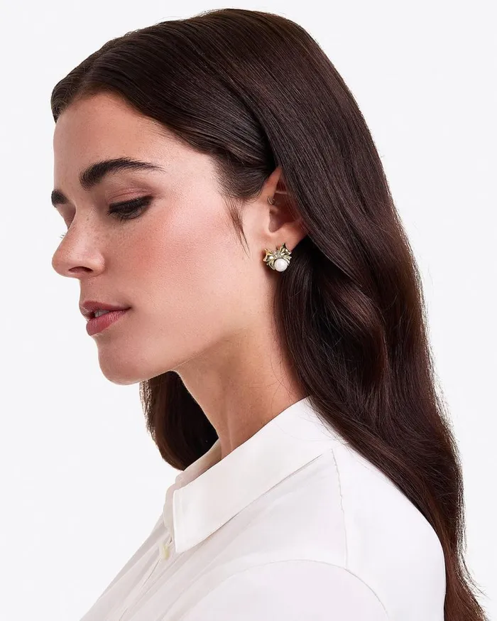 Draper James Hats and Hair Women Bow Pearl Studs