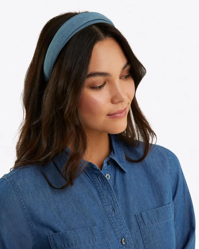Draper James Hats and Hair Women Pleated Headband In Denim