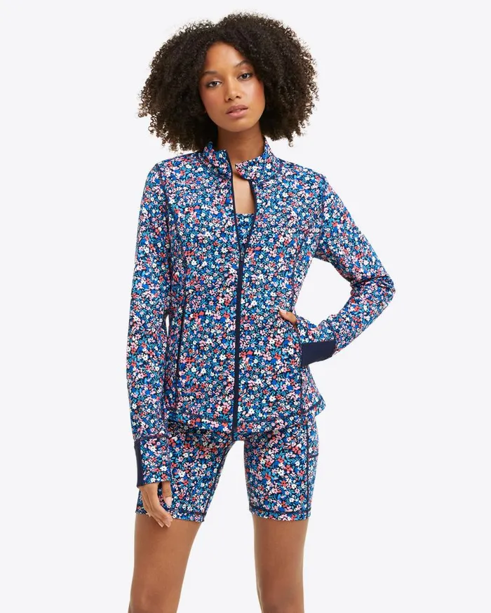 Draper James Jackets and Outerwear Women Warm Up Jacket In Allover Ditsy Floral