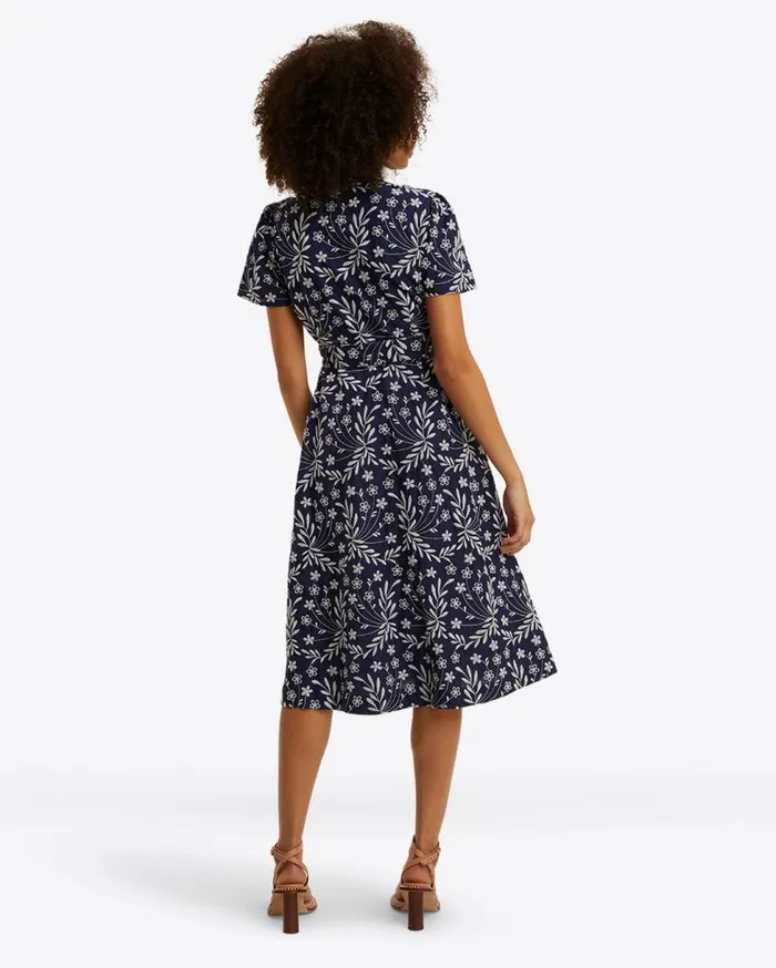 Draper James Midi and Maxi Women Rhonda Flutter Sleeve Wrap Dress In Embroidered Floral