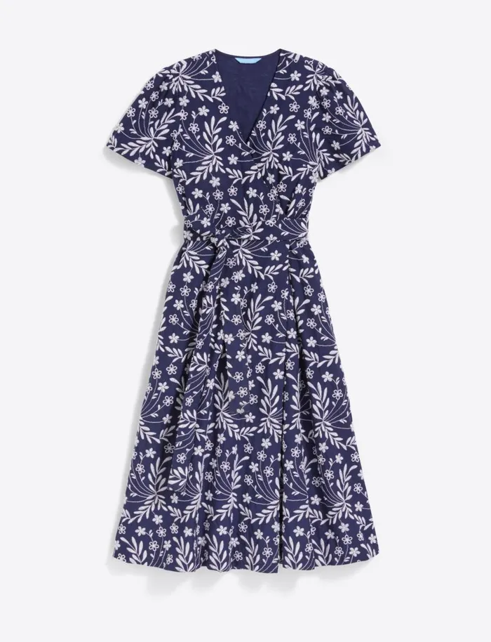 Draper James Midi and Maxi Women Rhonda Flutter Sleeve Wrap Dress In Embroidered Floral