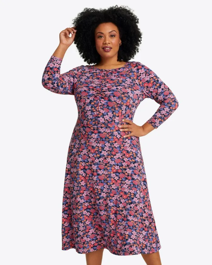 Draper James Midi and Maxi Women Tae Midi Dress In Abstract Dahlia