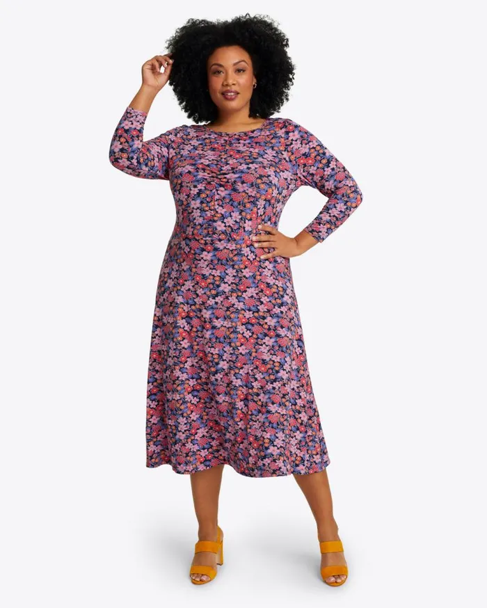 Draper James Midi and Maxi Women Tae Midi Dress In Abstract Dahlia