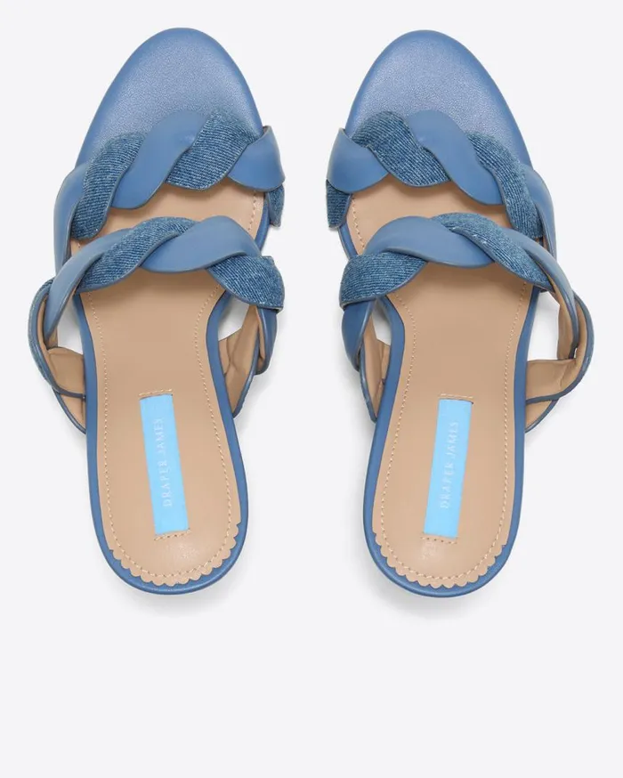 Draper James Shoes Women Dolly Heel Sandal In Chambray
