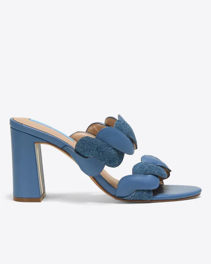 Draper James Shoes Women Dolly Heel Sandal In Chambray