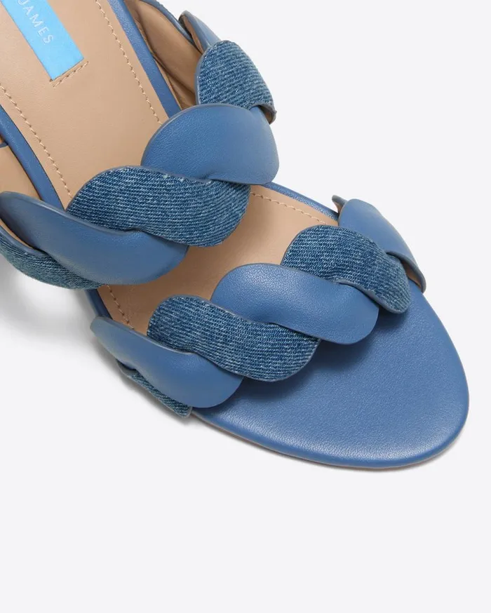 Draper James Shoes Women Dolly Heel Sandal In Chambray