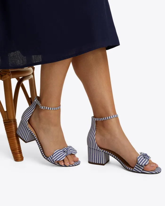 Draper James Shoes Women Preston Sandal In Blue and White Stripe