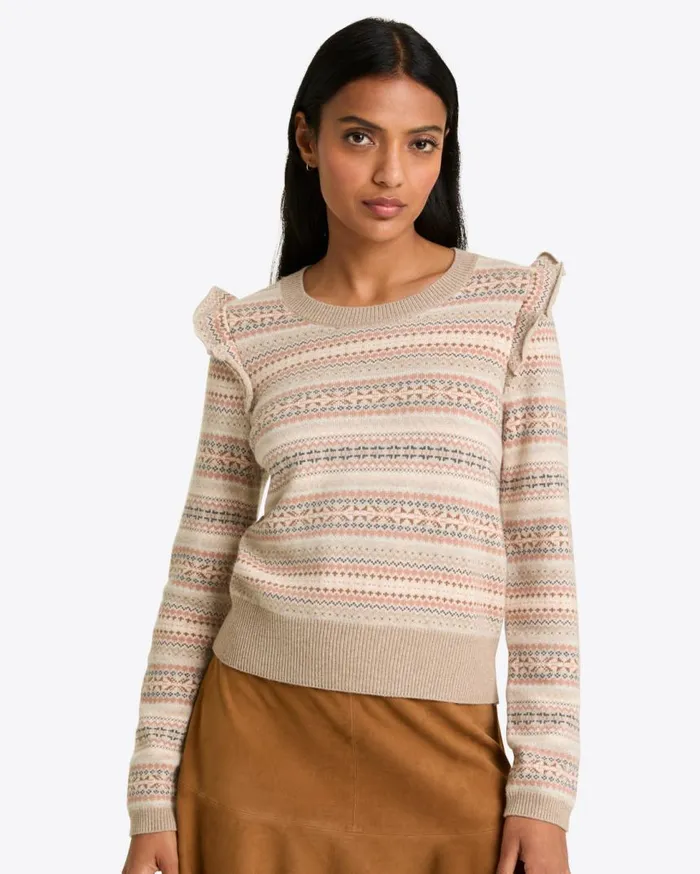 Draper James Sweaters Women Fairisle Flutter Sleeve Sweater
