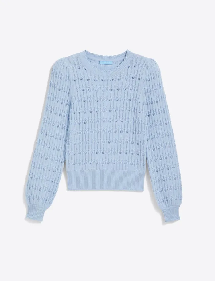 Draper James Tops Women Puff Sleeve Sweater In Pointelle