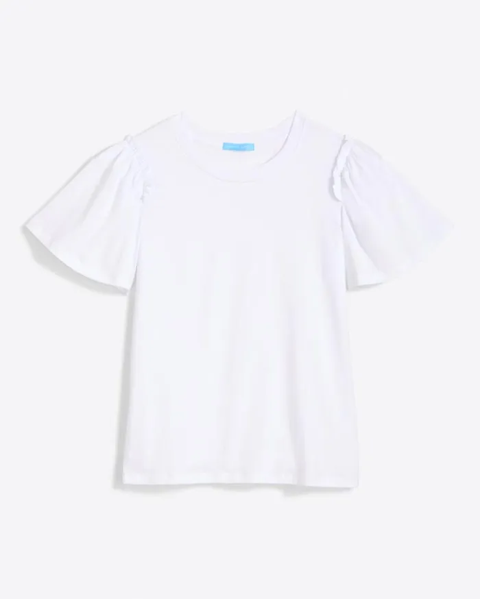 Draper James Tops Women Short Sleeve Easy Knit Top In White