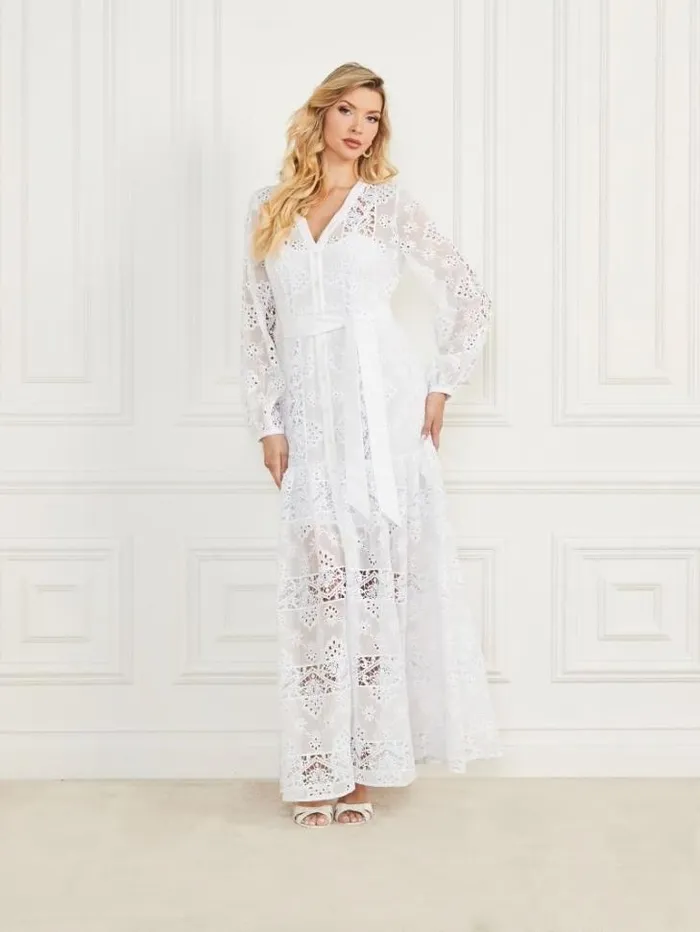Dresses Women Marciano Cassandra Eyelet Dress Blanc Pur