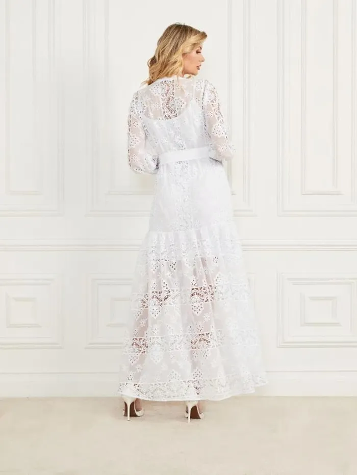 Dresses Women Marciano Cassandra Eyelet Dress Blanc Pur Dresses Women Marciano Cassandra Eyelet Dress Blanc Pur
