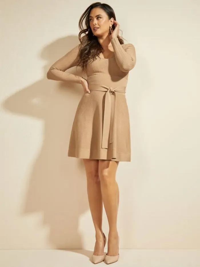 Dresses Women Marciano Dinah Sweater Dress Nude Sand Dresses Women Marciano Dinah Sweater Dress Nude Sand