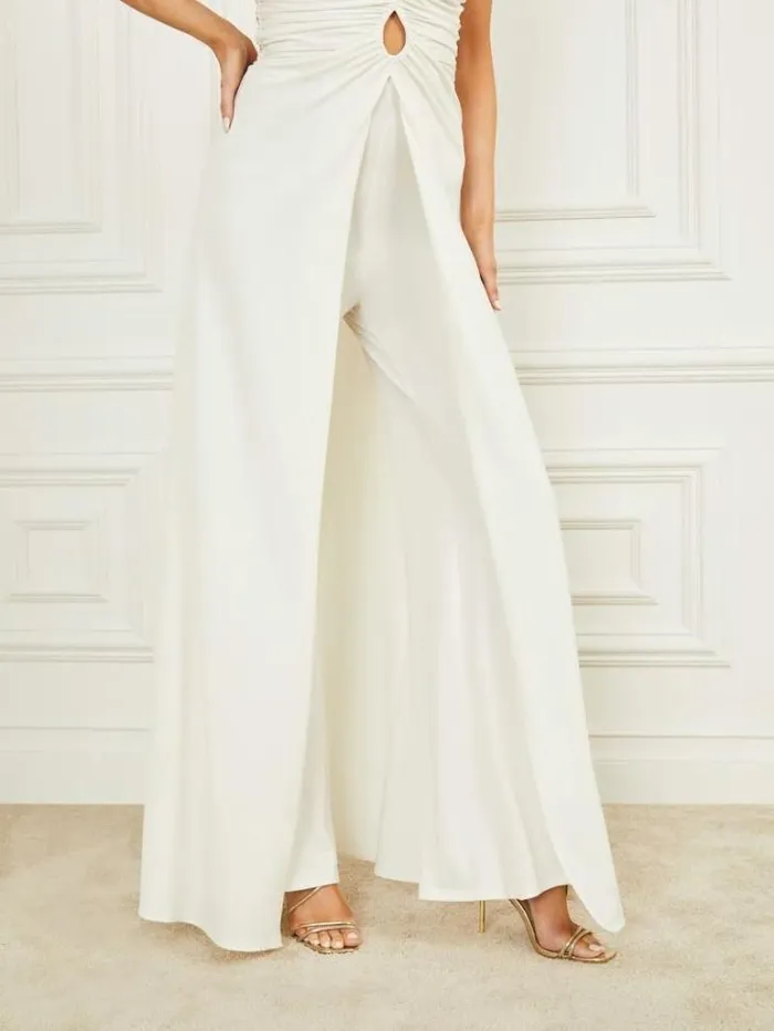 Dresses Women Marciano Frida Draped Jumpsuit Pale Pearl Dresses Women Marciano Frida Draped Jumpsuit Pale Pearl