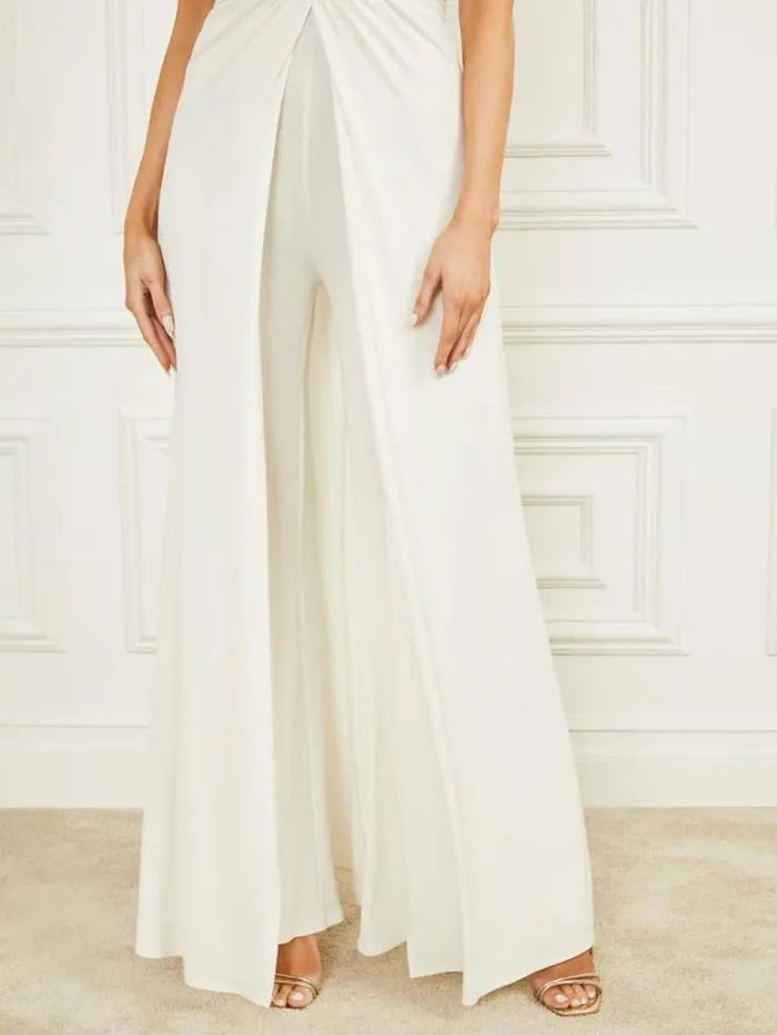 Dresses Women Marciano Frida Draped Jumpsuit Pale Pearl Dresses Women Marciano Frida Draped Jumpsuit Pale Pearl