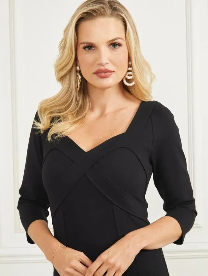 Dresses Women Marciano Maggie Midi Dress Black Dresses Women Marciano Maggie Midi Dress Black
