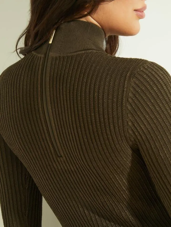 Dresses Women Marciano Sabrina Turtleneck Sweater Dress Espresso Brown