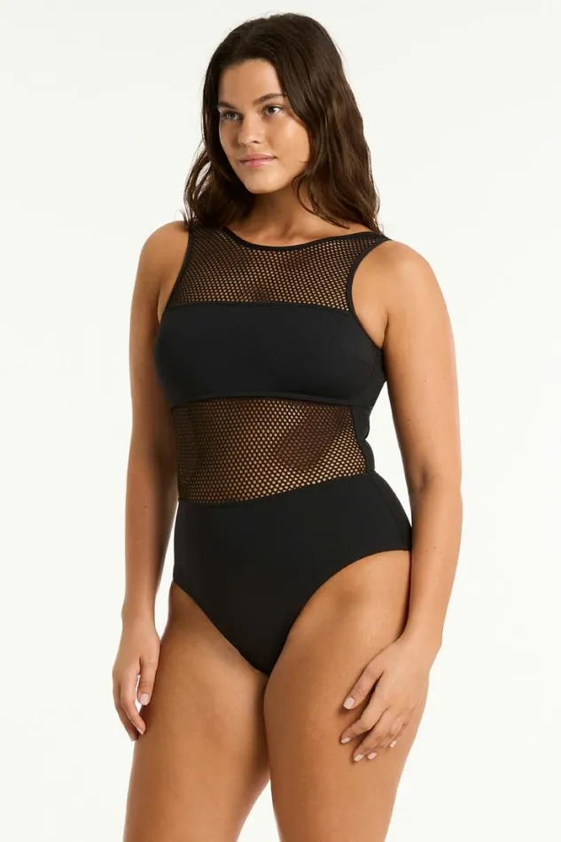 Drift High Neck One Piece Drift Black Women Sea Level One Pieces