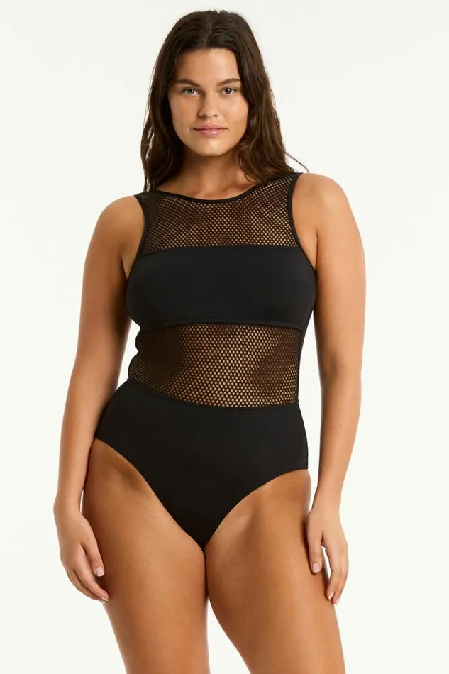 Drift High Neck One Piece Drift Black Women Sea Level One Pieces