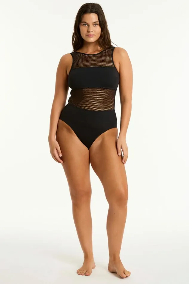 Drift High Neck One Piece Drift Black Women Sea Level One Pieces