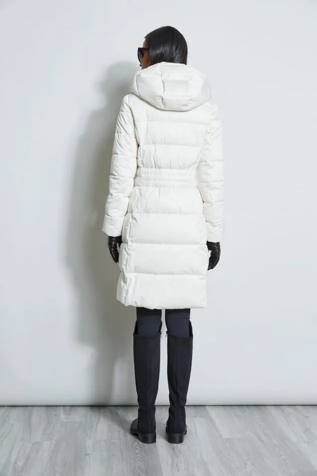 Elie Tahari Coats Tahari Stitched Hooded Puffer Coat Cream 8211 Women