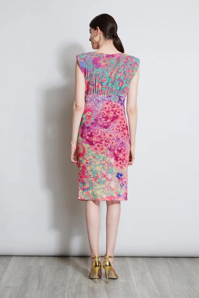 Elie Tahari Dresses and Jumpsuits Floral Mesh Ruched Dress Multi 8211 Women